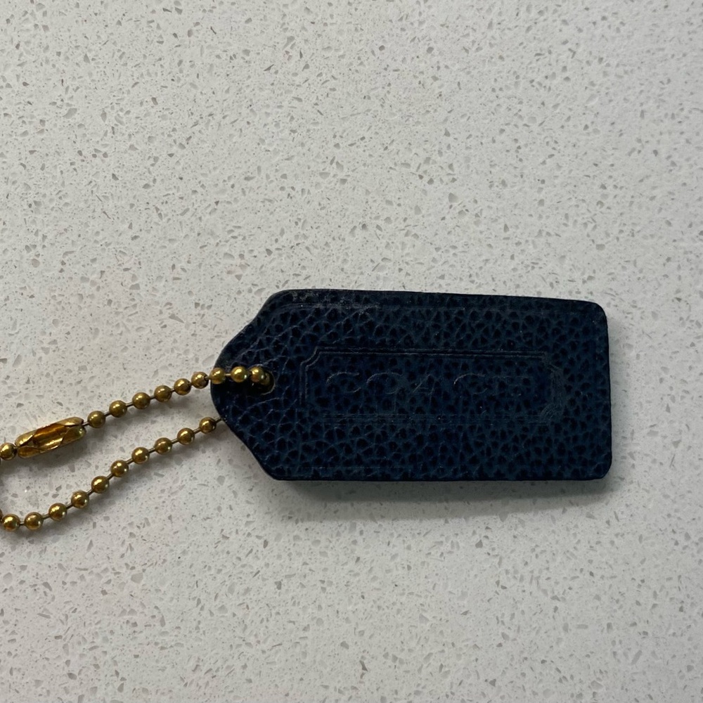 Coach 2 sided soft tag leather bag charm Hangtag Fob Madison - Picture 2 of 5